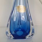 Blue Val Saint Lambert Glass Table Light, Belgium 1950S thumbnail 4
