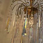 Murano Opaline Geoliede Kroonluchter Hanglamp Vintage thumbnail 5