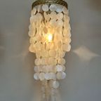 Vintage 60’S Capiz Schelpen Hanglamp Parelmoer Schelpen Opaline Schelp Lamp thumbnail 16