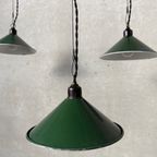 3X Industriële Hanglamp – Groene Emaille thumbnail 9