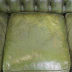 Stijlvolle, Engelse Groene Rund Lederen Ruime 2.5 Zits Chesterfield Bank thumbnail 7