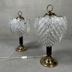 2x Vintage Tafellampen Mazzega ‘frozen Leaves’ thumbnail 3