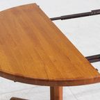 Vintage Deense Ronde Uitschuifbare Eettafel Tafel Massief Teak thumbnail 6