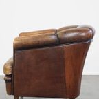 Comfortabele Vintage Schapenleren Clubfauteuil Met Een Bijzonder, Karakteristiek Voorkomen thumbnail 2