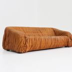 Piumino Cognac Leather Sofa By Jonathan De Pas For Dall’Oca 1970S Italy thumbnail 10