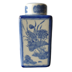 Porseleinen Thee Bewaar Pot Met Dop Blauw Wit thumbnail 4