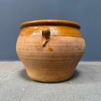 Grote Franse Aardewerk Pot Met Okergeel Glazuur thumbnail 7