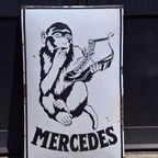 Zeldzaam En Antiek Emaille Bord Mercedes Shoes...top Bord! thumbnail 2