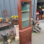 Klassiek Hoek Vitrine, Servies Kast Afm. 47 X 47cm En 185cm thumbnail 4