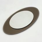 Italiaanse Vintage Ovale Spiegel Met Taupe Getint Glas thumbnail 13