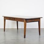 Geweldige Antieke Franse Eetkamertafel Van Eikenhout Uit Vroeg 19e Eeuw Met 2 Lades thumbnail 7