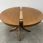 Vintage Eettafel Rond, Hout Verlengbaar 110 - 150 Cm Ø thumbnail 8