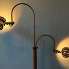 Mid Century Bruine Gepo Vloerlamp Met Dubbele Boogkegel thumbnail 2