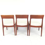 5 Vintage Teakhouten Stoelen Teddy Nieuw Gestoffeerd thumbnail 4