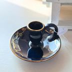 Blauwe Vintage Porseleinen Kandelaar, Kaarsen Houder thumbnail 3