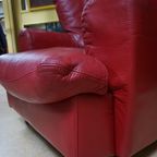 Rood Leren Lounge Fauteuil Door Calia Italia, 1990S thumbnail 4