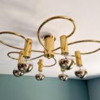Grote Koperen Plafondlamp, Cosack Leuchten, 1970 thumbnail 6