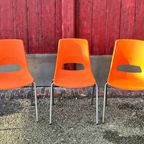 Oranje Jaren 70 Stoel ( 3 Stuks) thumbnail 11