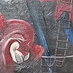 Vintage Olieverf Schilderij Van Een Clown thumbnail 5