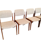 Set Van 4 Vintage Deens Design Teakhouten Eetkamerstoelen thumbnail 8