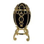Faberge Egg - Smirnoff - Ca. 3.5Kgs - Black Velvet And Crystal Inlay On Gold Colored Framework - thumbnail 3