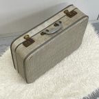 Grijs Ruitje Brocante Koffer Vintage Suitcase Opberger thumbnail 3