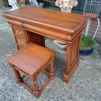 Klassieke Mahonie, Houten Kaptafel, Bureau, Schrijftafel Met thumbnail 3