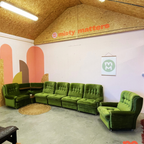 Super Gave Groen Fluwelen Vintage Elemenentenbank thumbnail 13