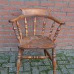 Captain Chair Windsor Bureaustoel Mahoniehout Antiek thumbnail 2