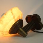 Art Deco - Wall Mounted Lamp With Marble Like Pink Glass - Brass Base thumbnail 3