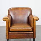 In Goede Staat Verkerende Schapenleren Art Deco Design Fauteuil/Armchair Met Leuke Details thumbnail 3