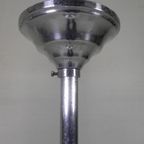 Oude Schoollamp Met Glazen Bol In Opaalglas, Jaren 30 thumbnail 14