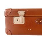 Vintage Bruine Nubuck Leren Koffer Leder Brocante thumbnail 4