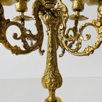 Gotische Messing Candelabra Met Vijf Armen Barok thumbnail 8