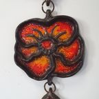 Wall Plaque By Jan Van Erp Ceramic Glaze Flowers Dutch Pottery Vintage 60's 70's thumbnail 9