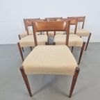 Vintage Teak Tafel & 6 Stoelen Mid Century Denmark '60 thumbnail 24