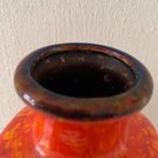 Bay Keramik Oranje Vaas , Jaren 60 thumbnail 4