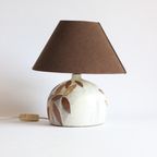 Studio Ceramic Table Lamp With Leaves, France 1960S thumbnail 3