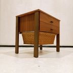 Sewing Cabinet With Reed Basket By Horn Collection, West Germany 1950s thumbnail 4