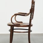 Prachtige Antieke Houten Design Stoel Van Mundus Voor Thonet Met Armleuningen thumbnail 5