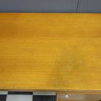 Large Blonde Wood Desk 1960S thumbnail 15