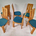 Set Van 6 Deense Grenen Eetkamerstoelen, Jaren 70 thumbnail 8