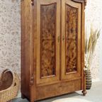Antieke Noten Houten Art Deco Toogkast/linnenkast Julia thumbnail 6