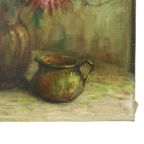 Groot Bloemen Stilleven Schilderij Dahlia’S Gesigneerd M. Vierstraete thumbnail 2