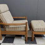 High Back Relax Chair With Hocker 1960S By Tarm Stole Denmark thumbnail 4