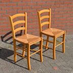 Beuken Stoelen Met Biezen Mat Set Van 2 thumbnail 2