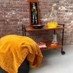 Mid Century Vrouwelijke Robin Hood, Vintage Wanddecoratie, Hout Met Tegels Jaren 60 thumbnail 3
