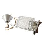 Retro Hanglamp Glas/metaal/hout, Jaren '60 thumbnail 4