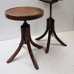 Set Van 2 Industriele Vintage Draaikrukken In Thonet Stijl, Begin 1900 thumbnail 3