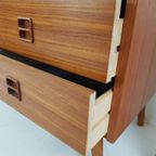 Vintage Deense Ladekast Teak | 4 Lades Teak Fineer thumbnail 4